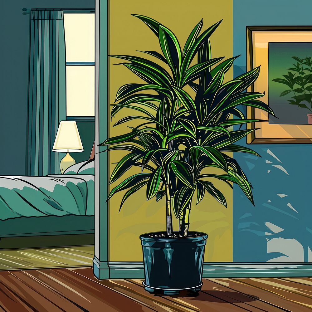 Vector illustrated of a indoor plant furniture indoors vase.