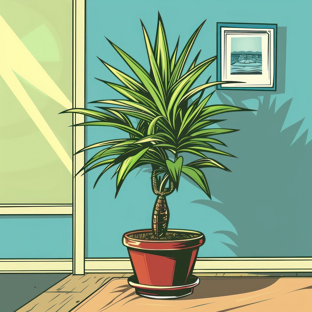 Vector illustrated of a indoor plant architecture houseplant flowerpot.