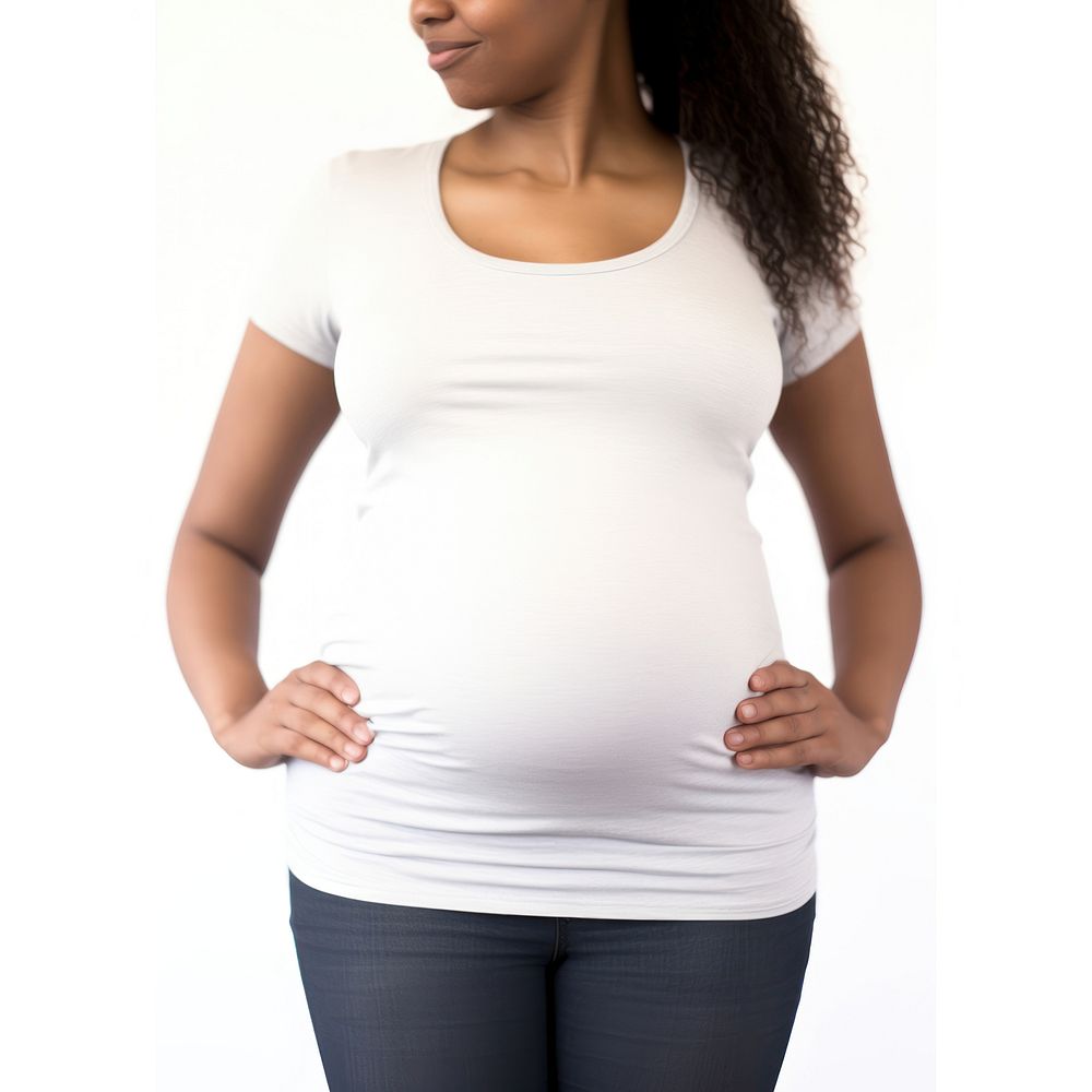 Belly pregnancy t-shirt adult white.