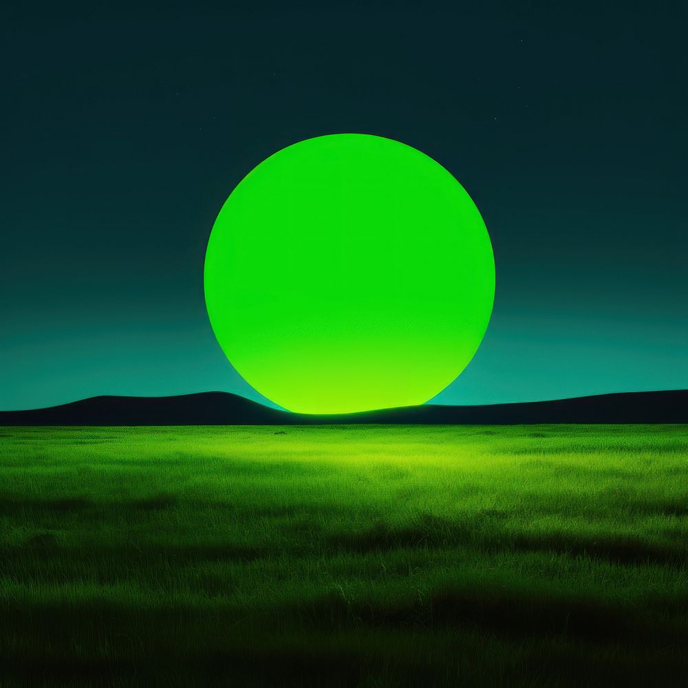 Photo of moon phase green landscape astronomy.