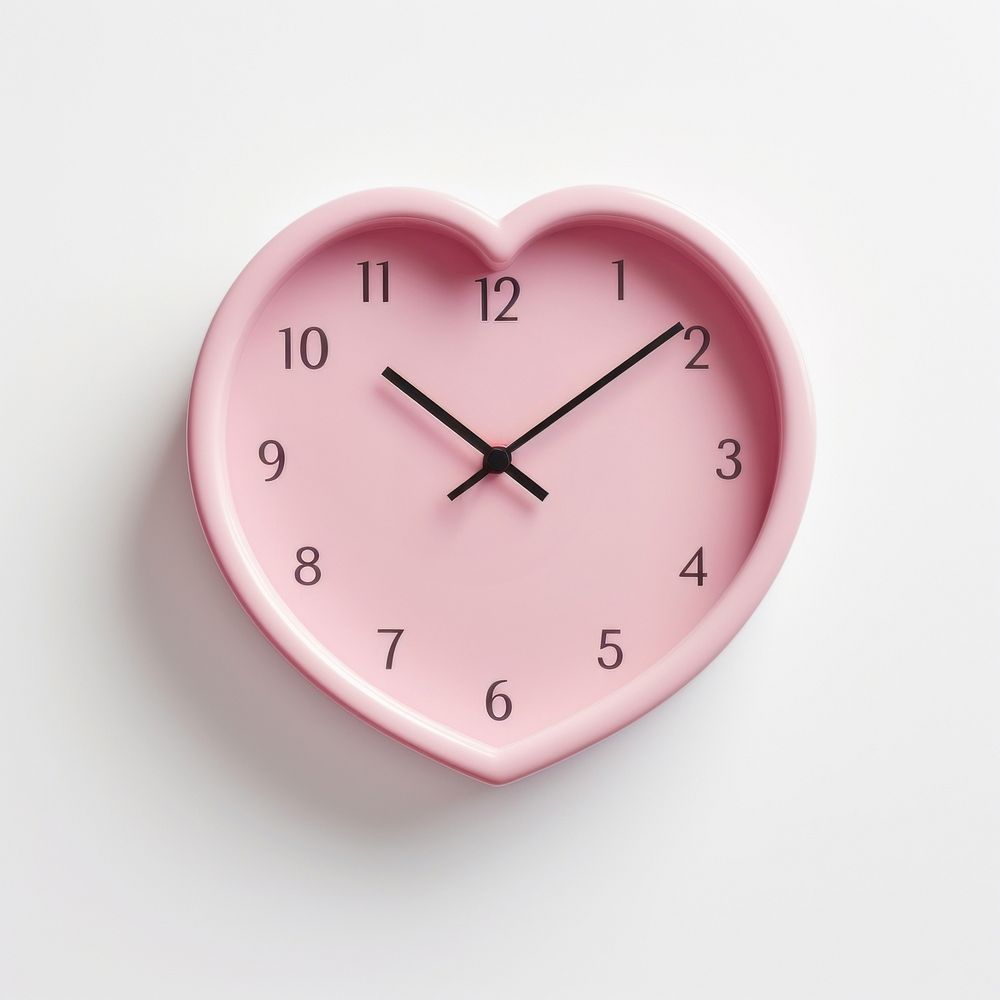 Pink clock heart shape number accessories furniture.