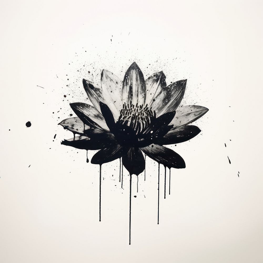 Water lily drawing flower sketch.