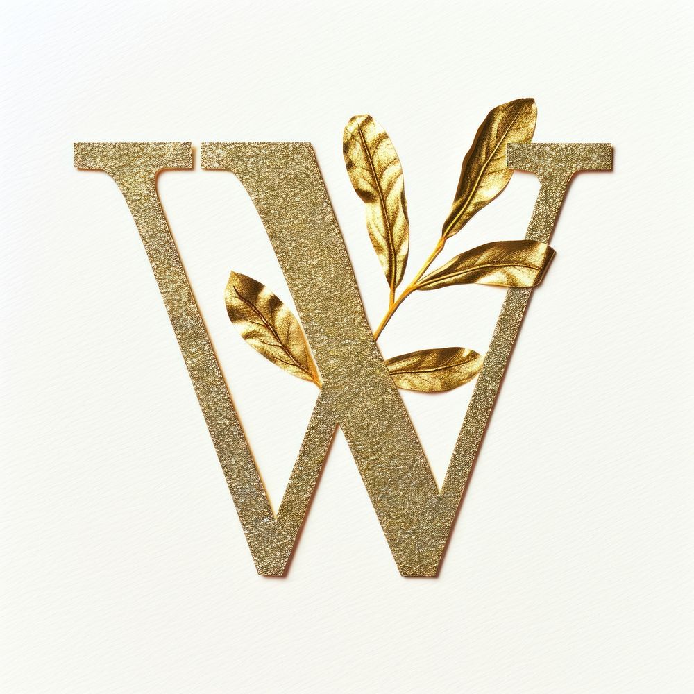 Gold text font leaf.