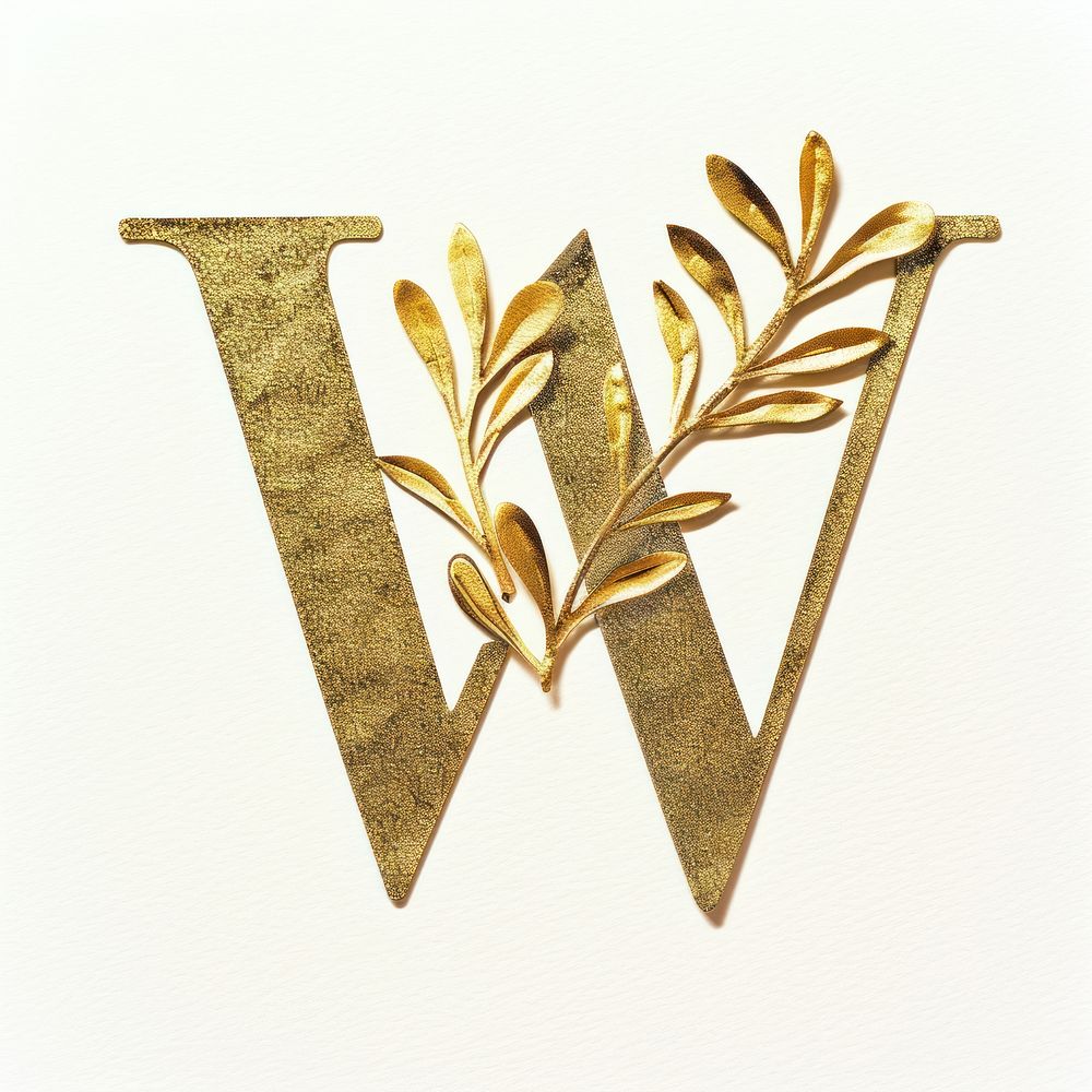 Gold font text leaf.