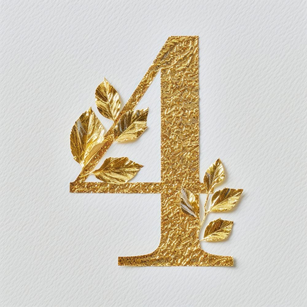 Number gold text symbol.