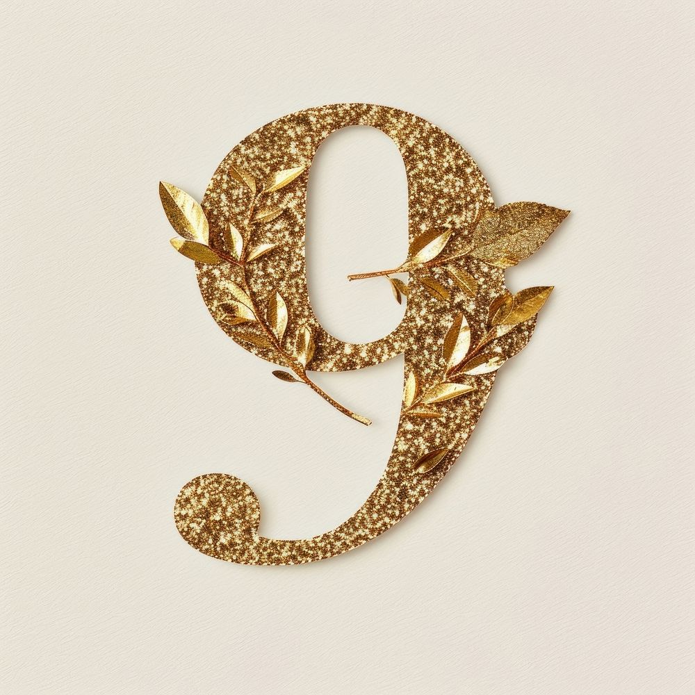 Gold jewelry number brooch.