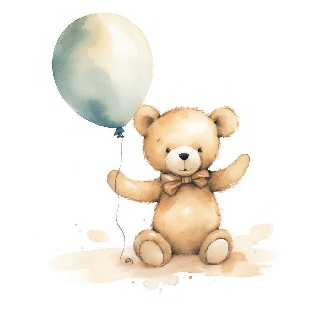 With balloon bear toy white background.