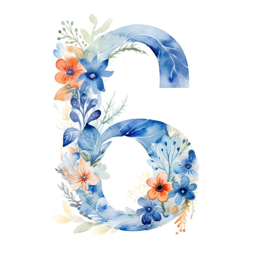 Number flower text art.
