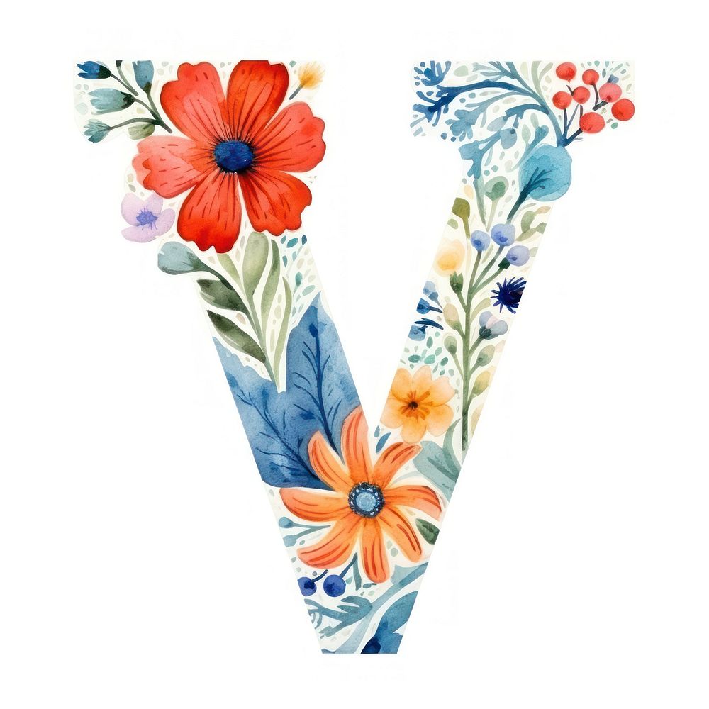 Flower art alphabet pattern.