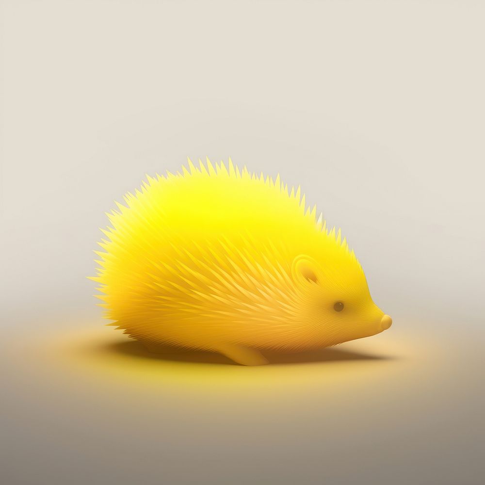 Abstract blurred gradient illustration hedgehog animal yellow erinaceidae.