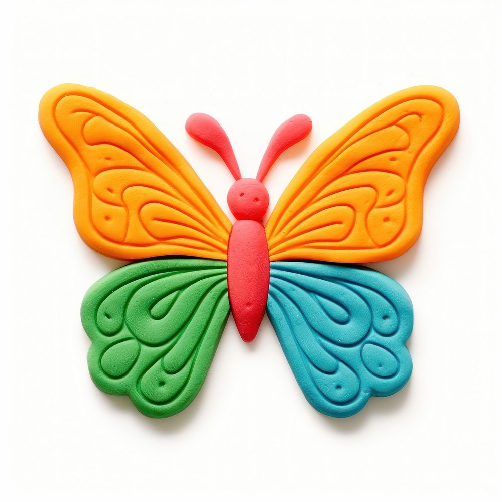 Butterfly white background representation confectionery.
