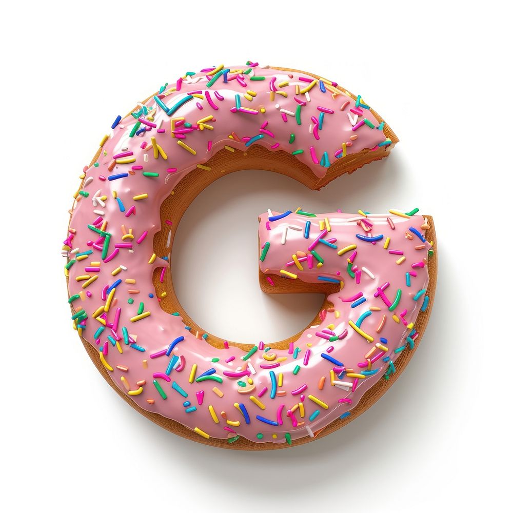 Donut in Alphabet Shaped of G dessert donut shape.