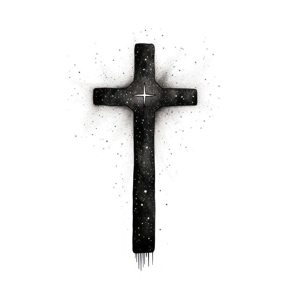 Cross crucifix drawing symbol.