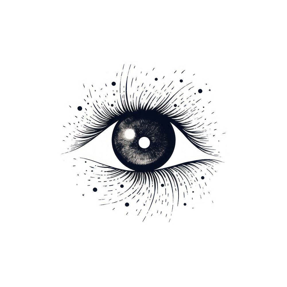 Celestial eye logo drawing sketch line.