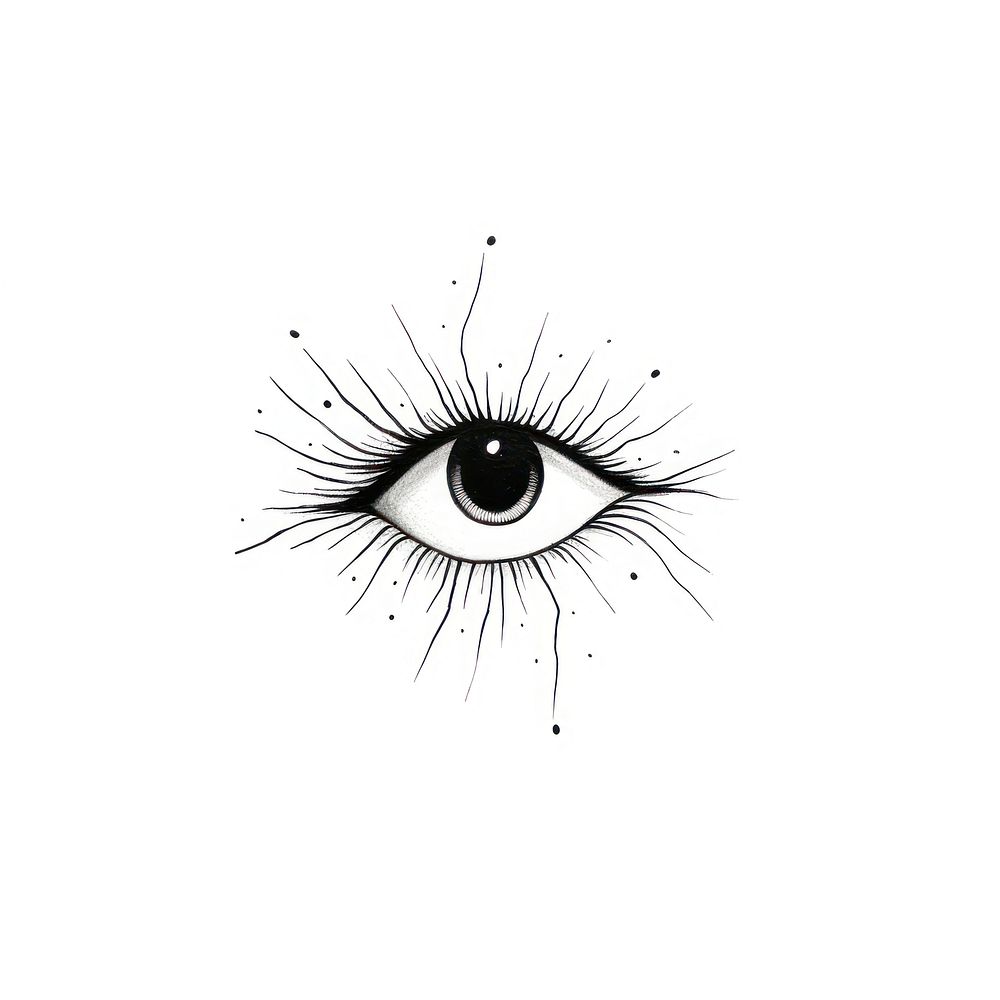 Celestial eye drawing sketch white.