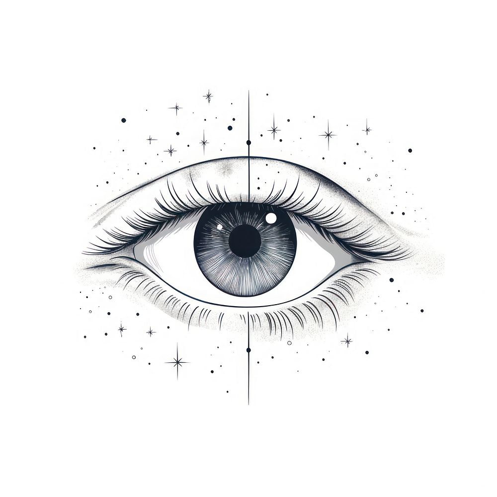 Eyes drawing sketch illustrated.