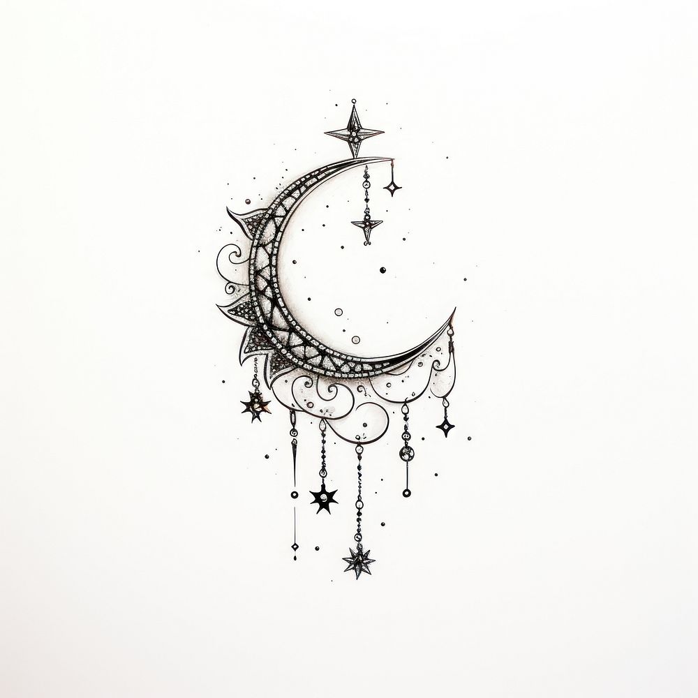 Celestial jewelry drawing calligraphy creativity.