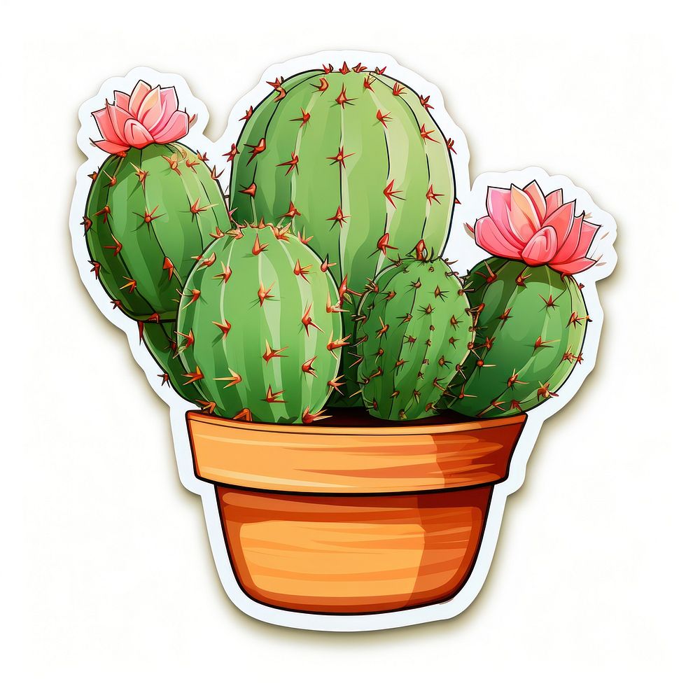 Potted prickly pear cactus plant houseplant freshness.