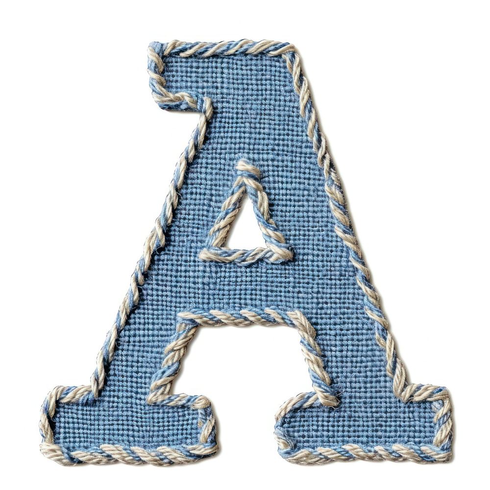 Alphabet A embroidery pattern text.