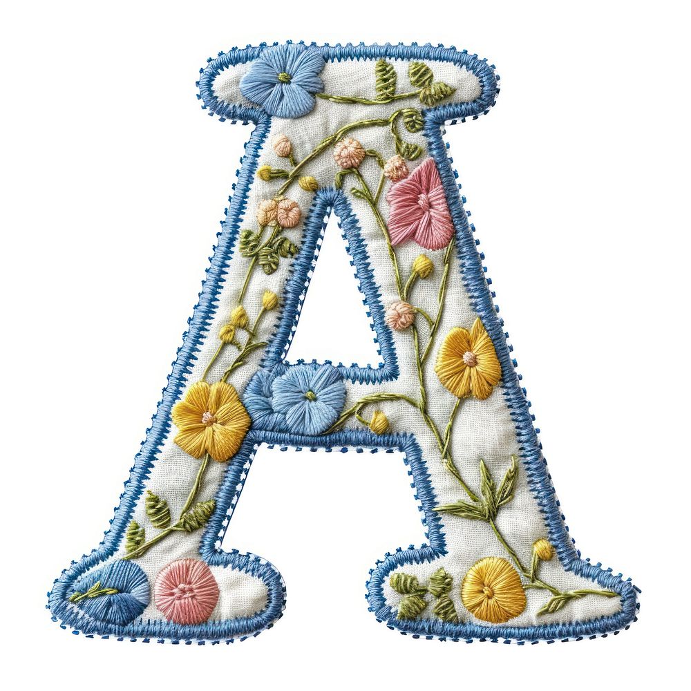 Alphabet a embroidery pattern art.