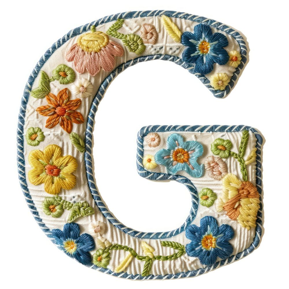 Alphabet G embroidery pattern number.