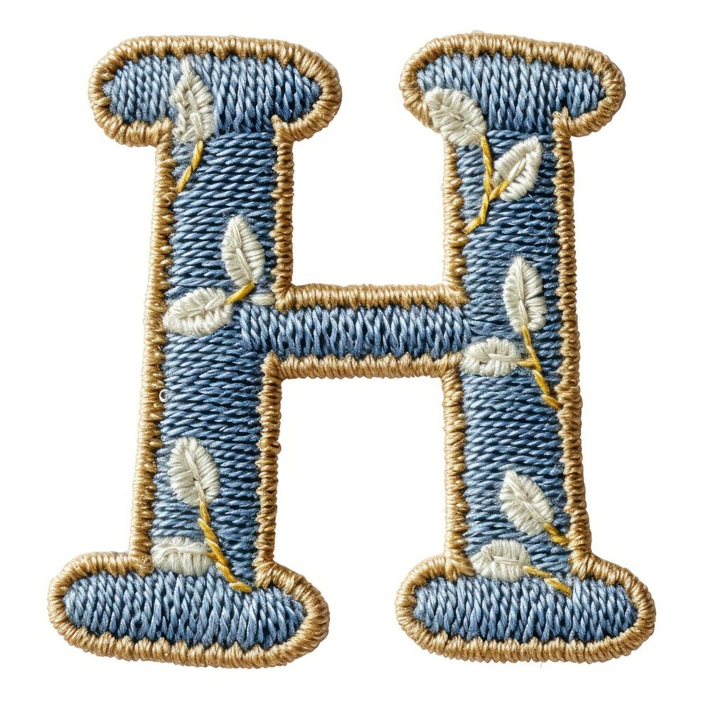 Alphabet H embroidery pattern text.