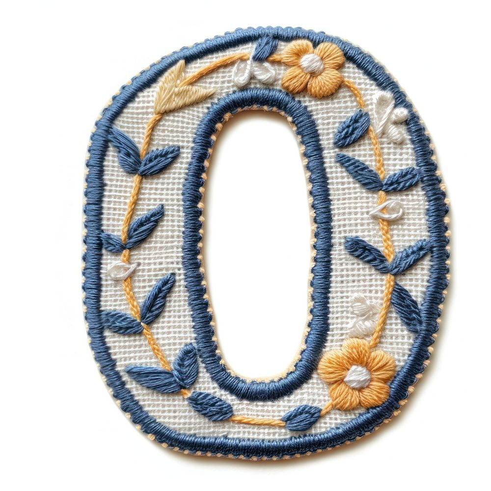 Number 0 embroidery pattern text.