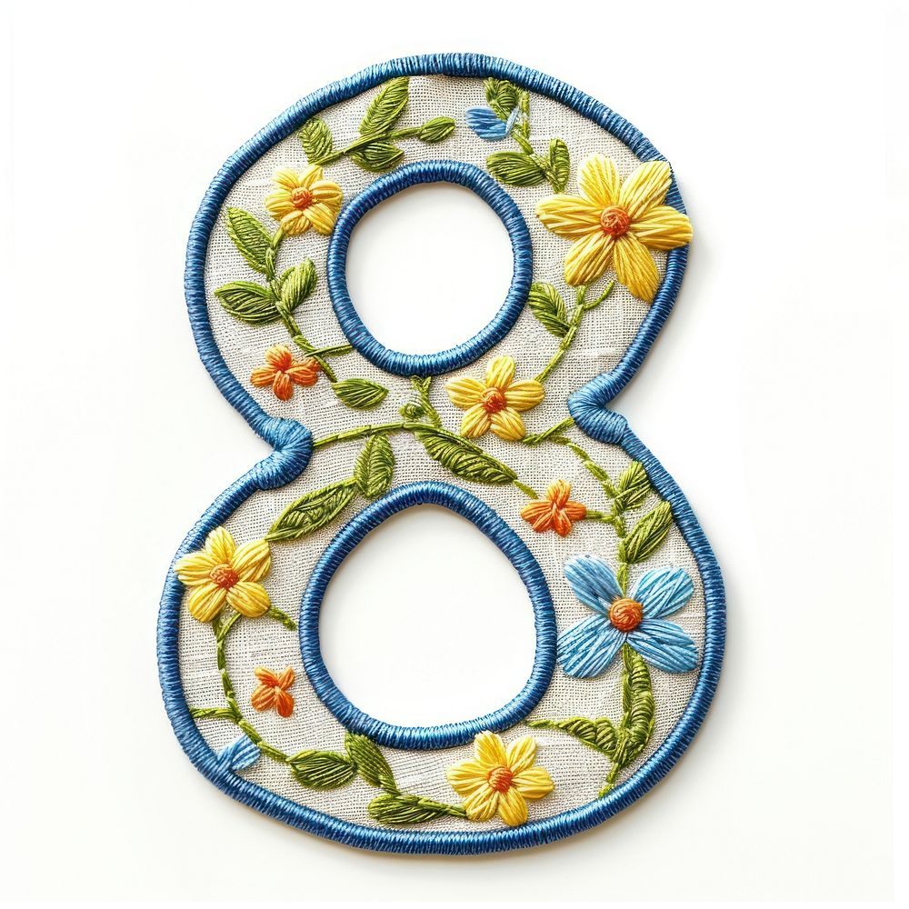 Number 8 embroidery pattern accessories.