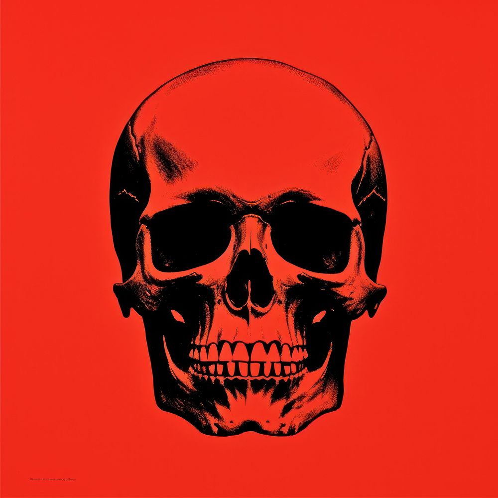 Skull red anatomy horror.