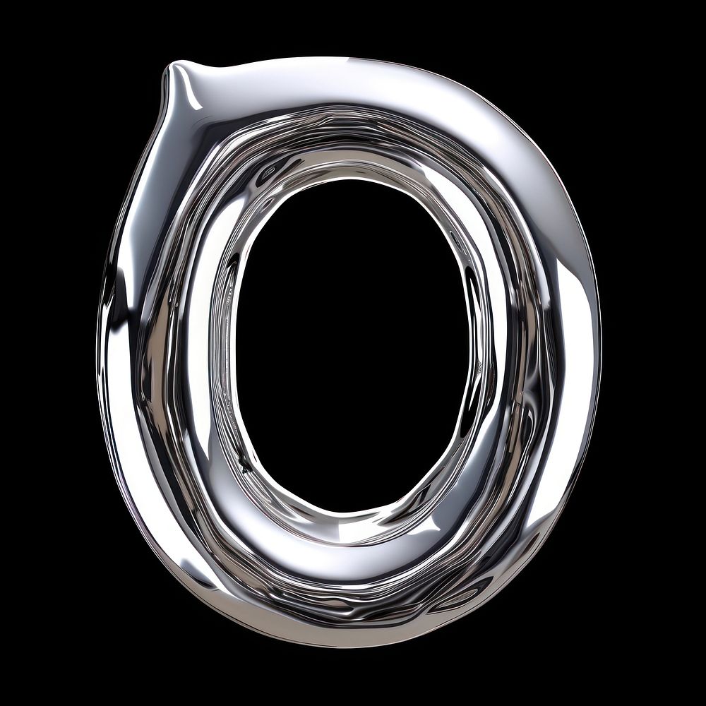 Alphabet O letter silver curve accessories.