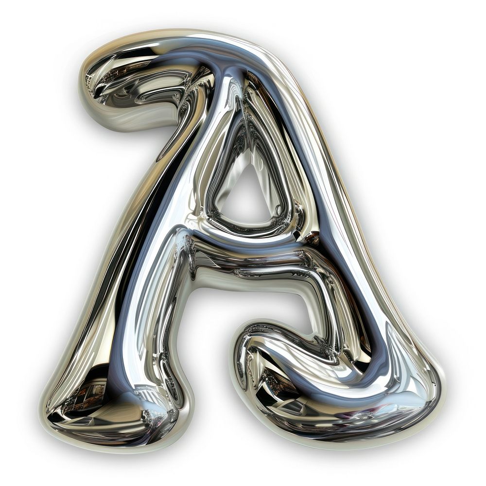 Alphabet A letter silver text accessories.