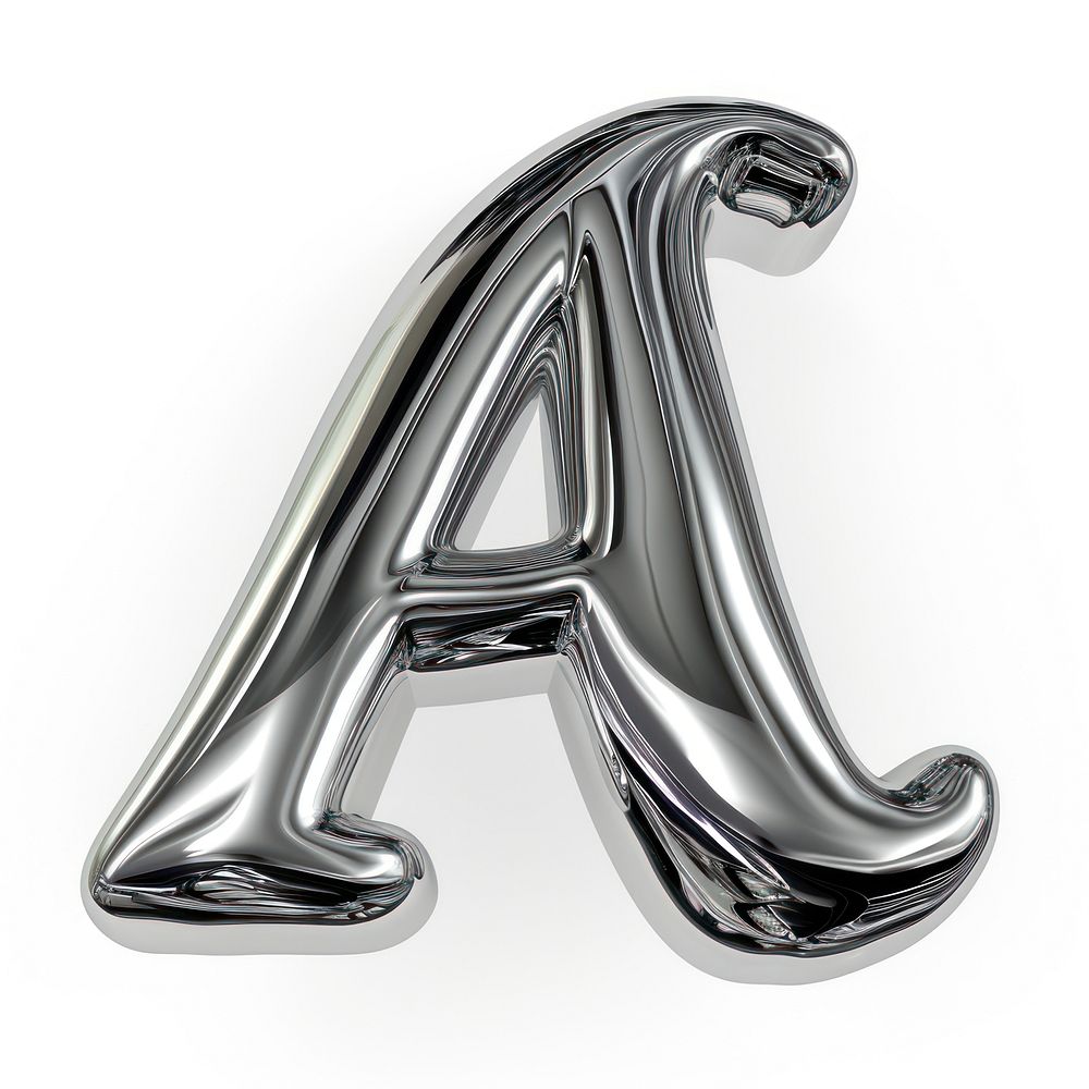 Alphabet A letter silver text accessories.