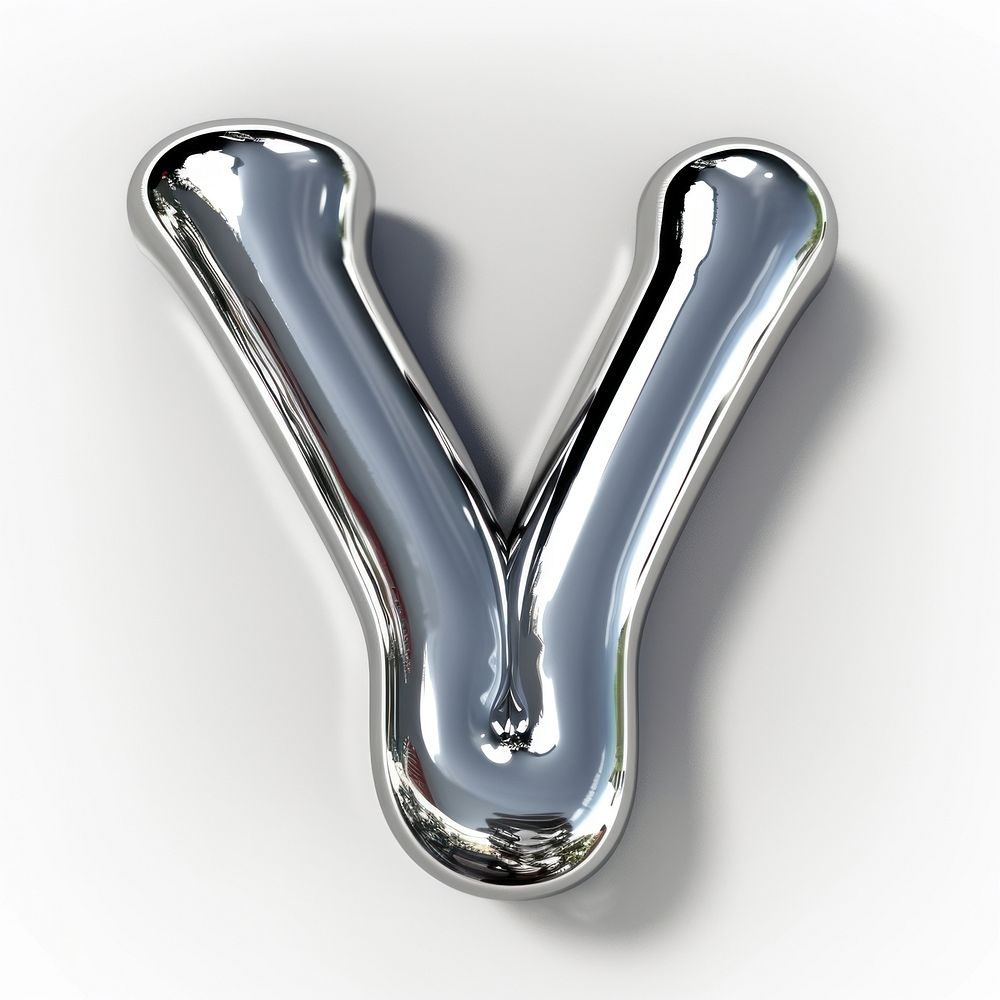 Alphabet V letter silver aluminium platinum.
