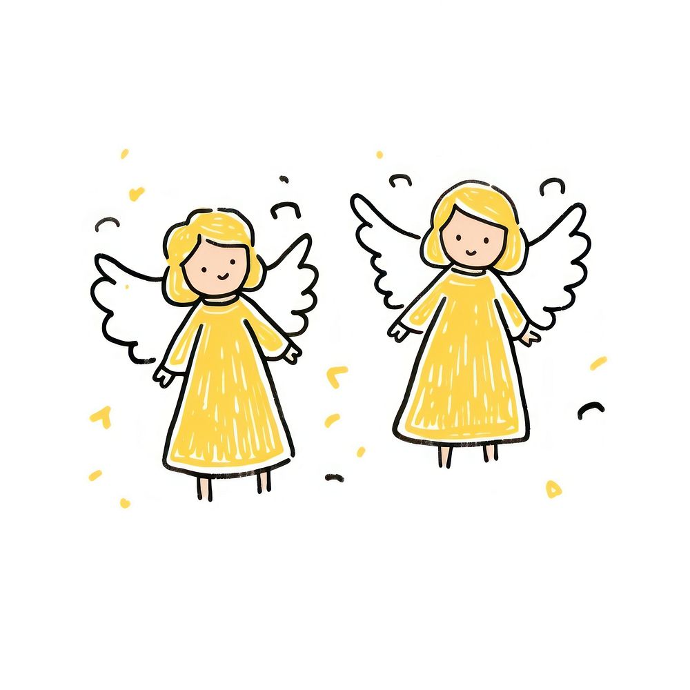 Doodle illustration angels cartoon representation celebration.