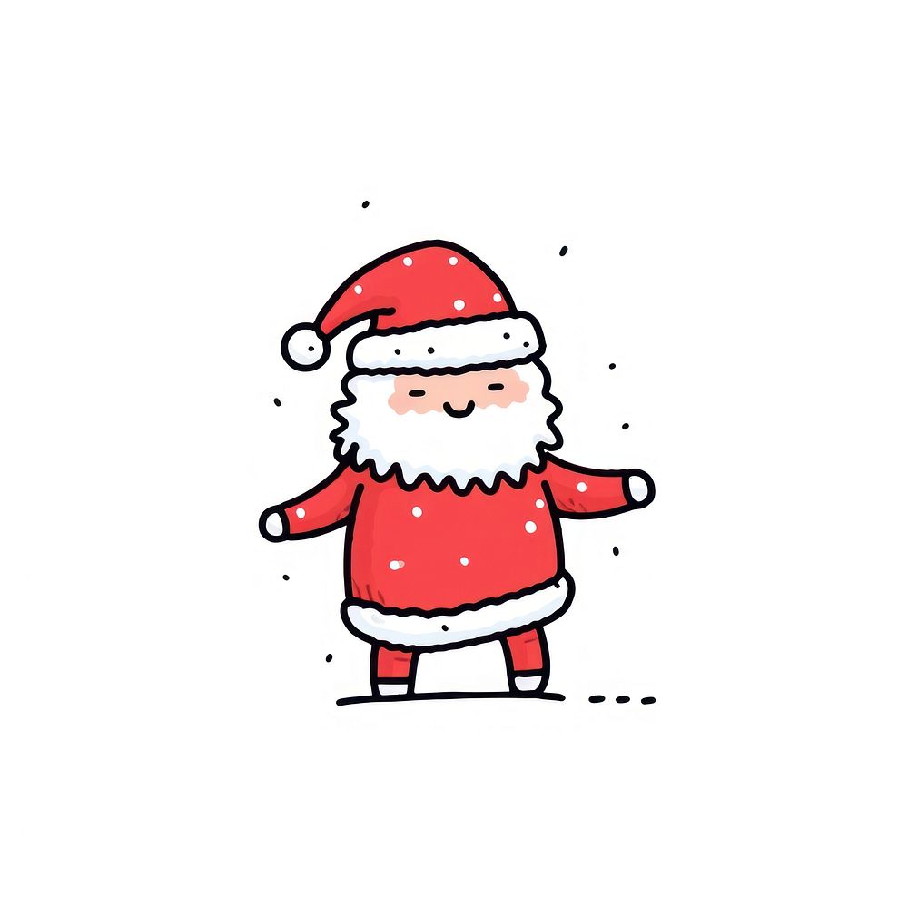 Doodle illustration santa hat christmas cartoon winter.