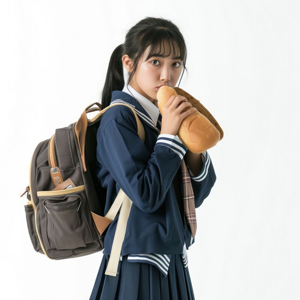 Japanese female student bag backpack holding.