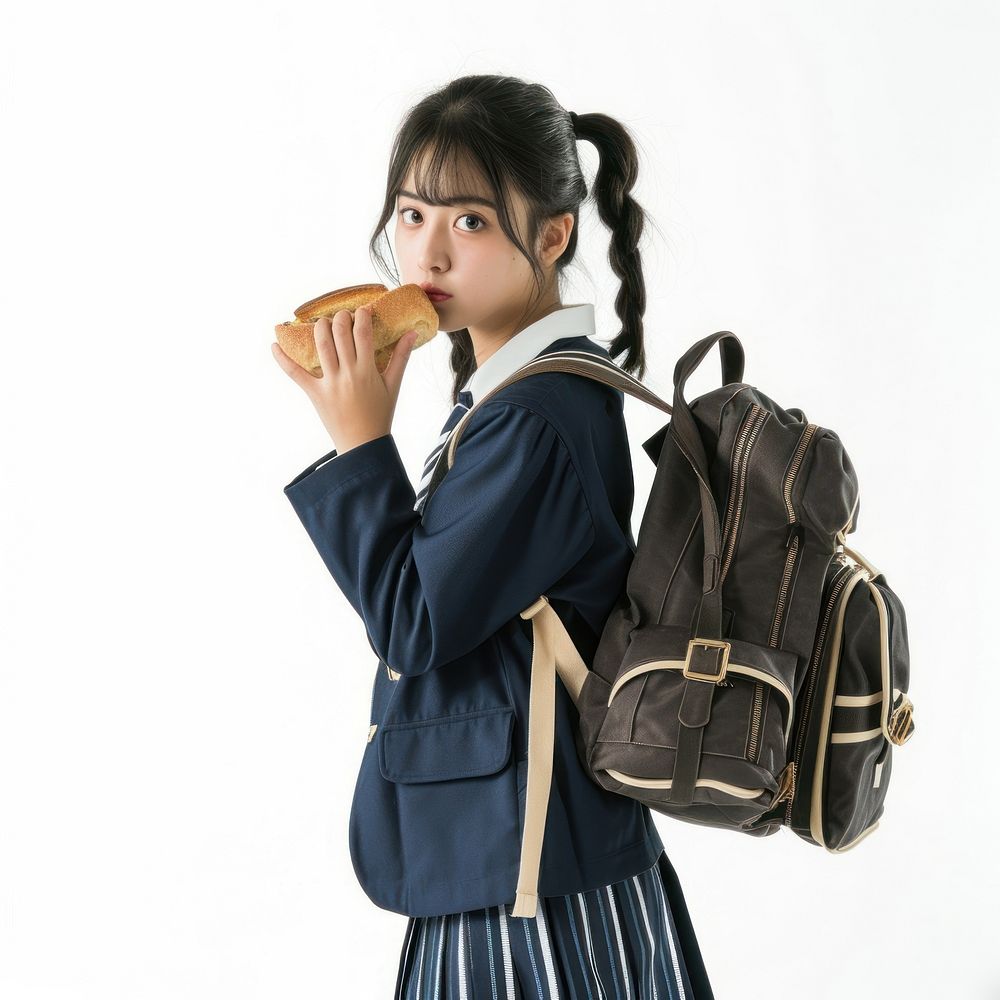 Japanese female student bread bag backpack.