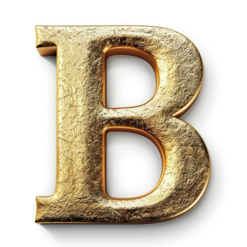 Golden alphabet B letter text white background weaponry.