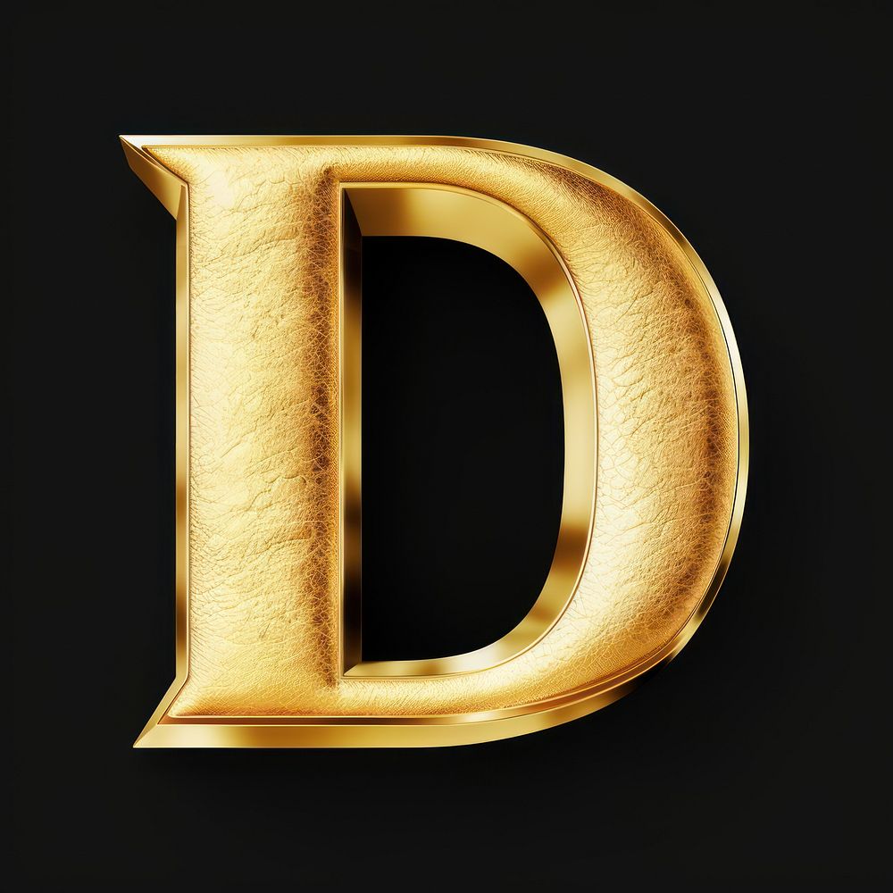 Golden alphabet D letter text accessories accessory.