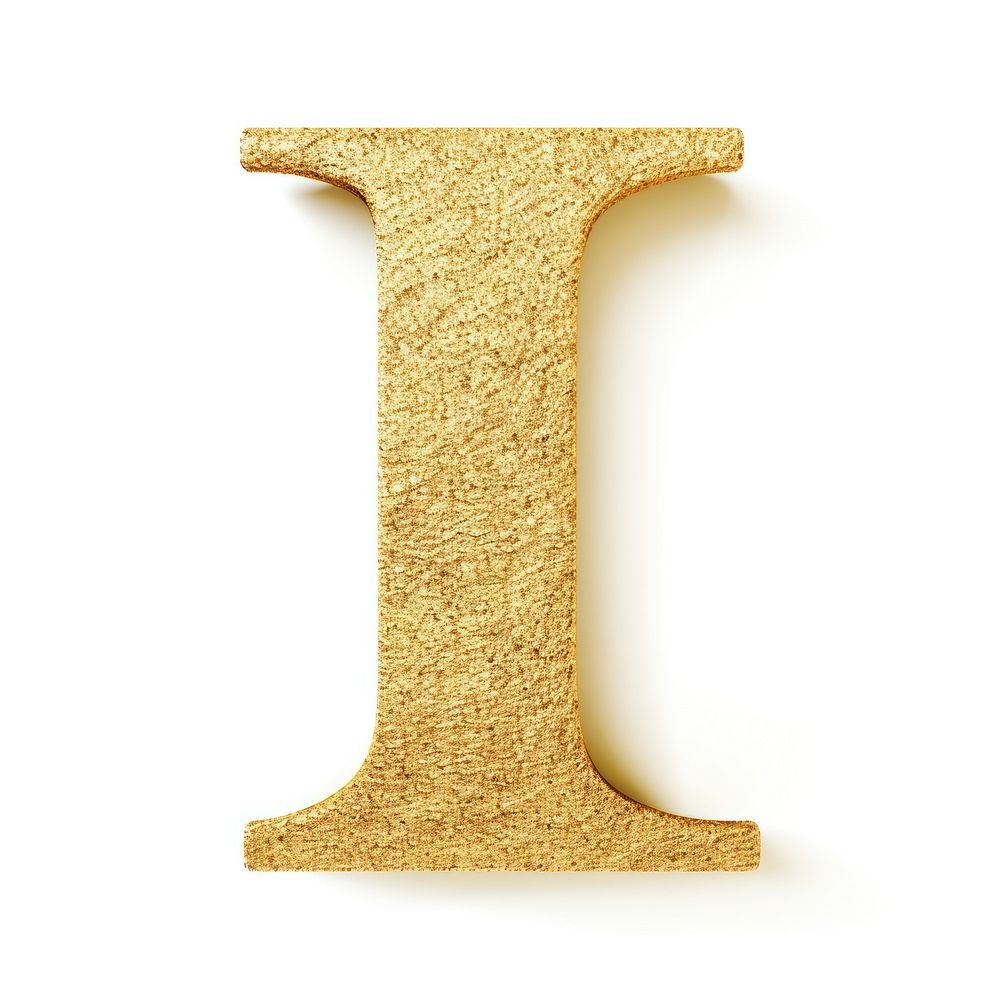Golden alphabet I letter text white background simplicity.