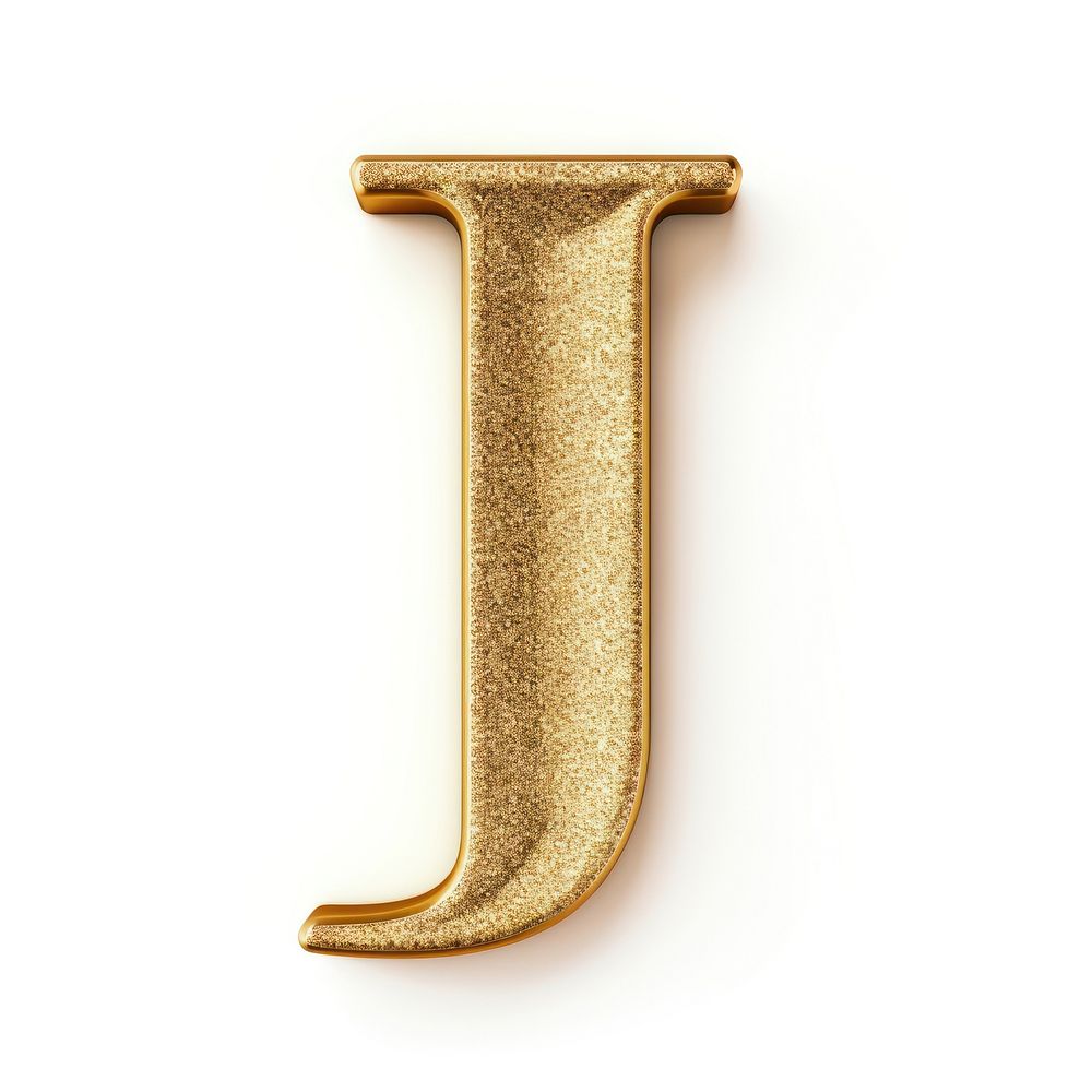 Golden alphabet J letter text white background simplicity.