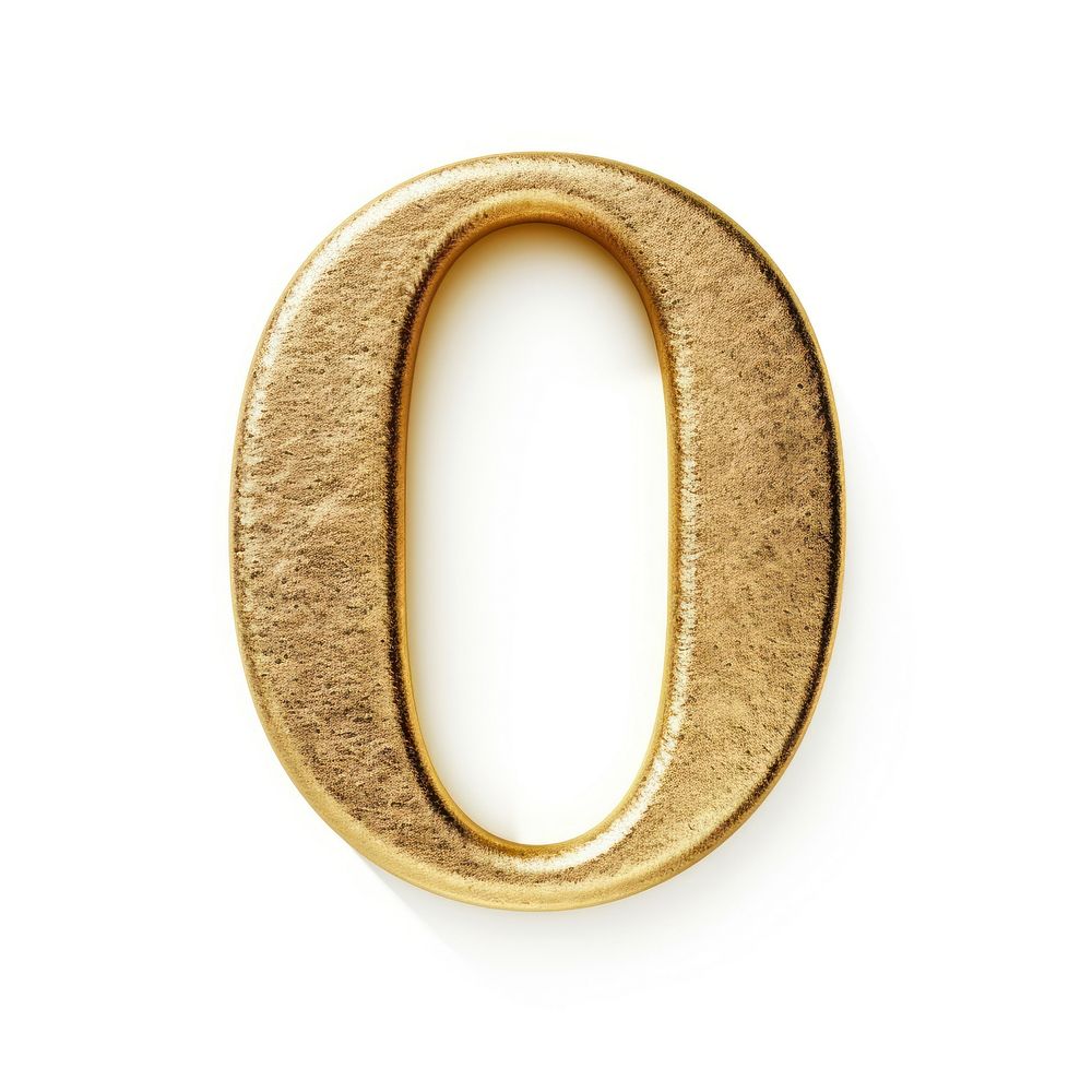 Golden alphabet O letter jewelry number text.