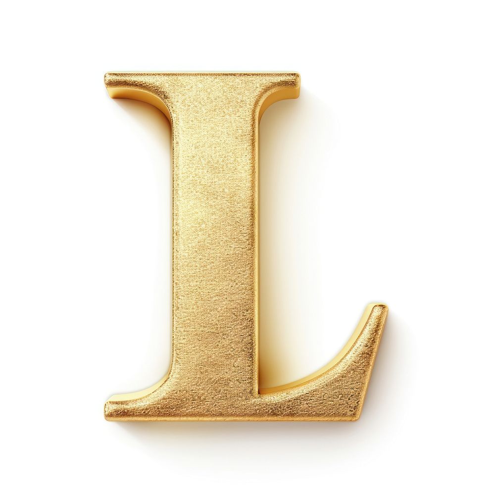 Golden alphabet L letter text white background electronics.
