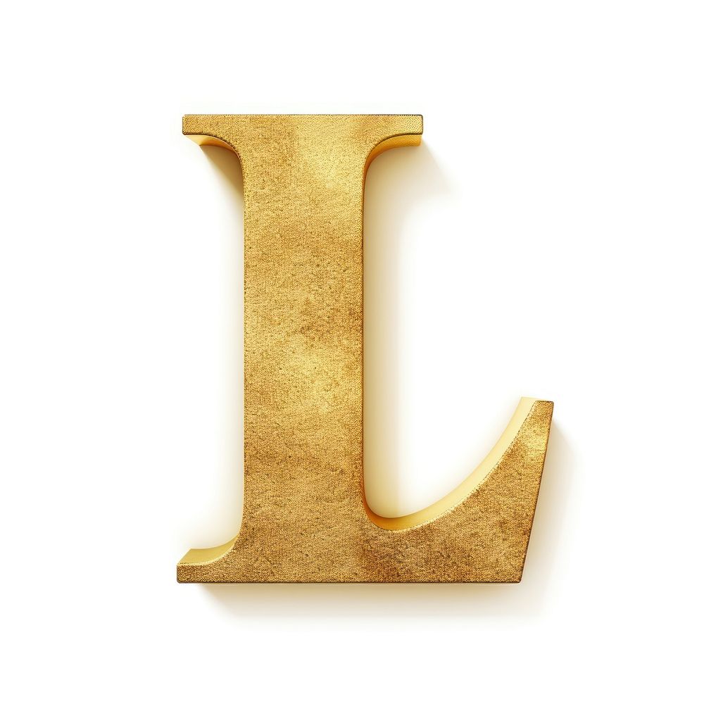 Golden alphabet L letter text white background electronics.