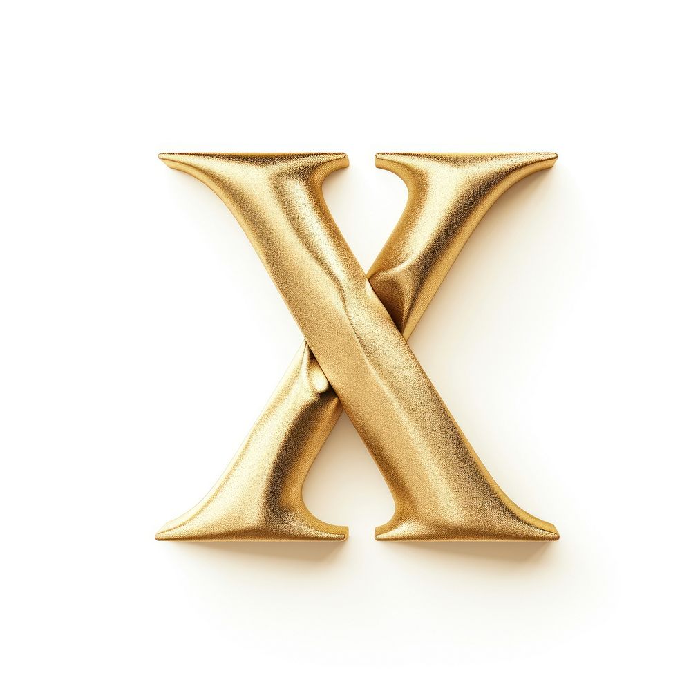 Golden alphabet X letter white background accessories accessory.