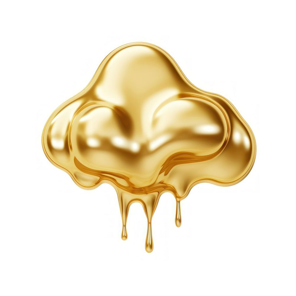 Cloud gold food white background.