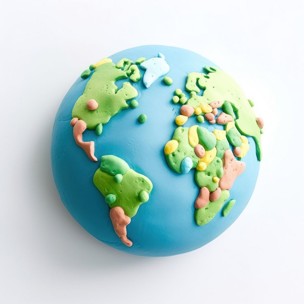 Plasticine of globe confectionery topography education.