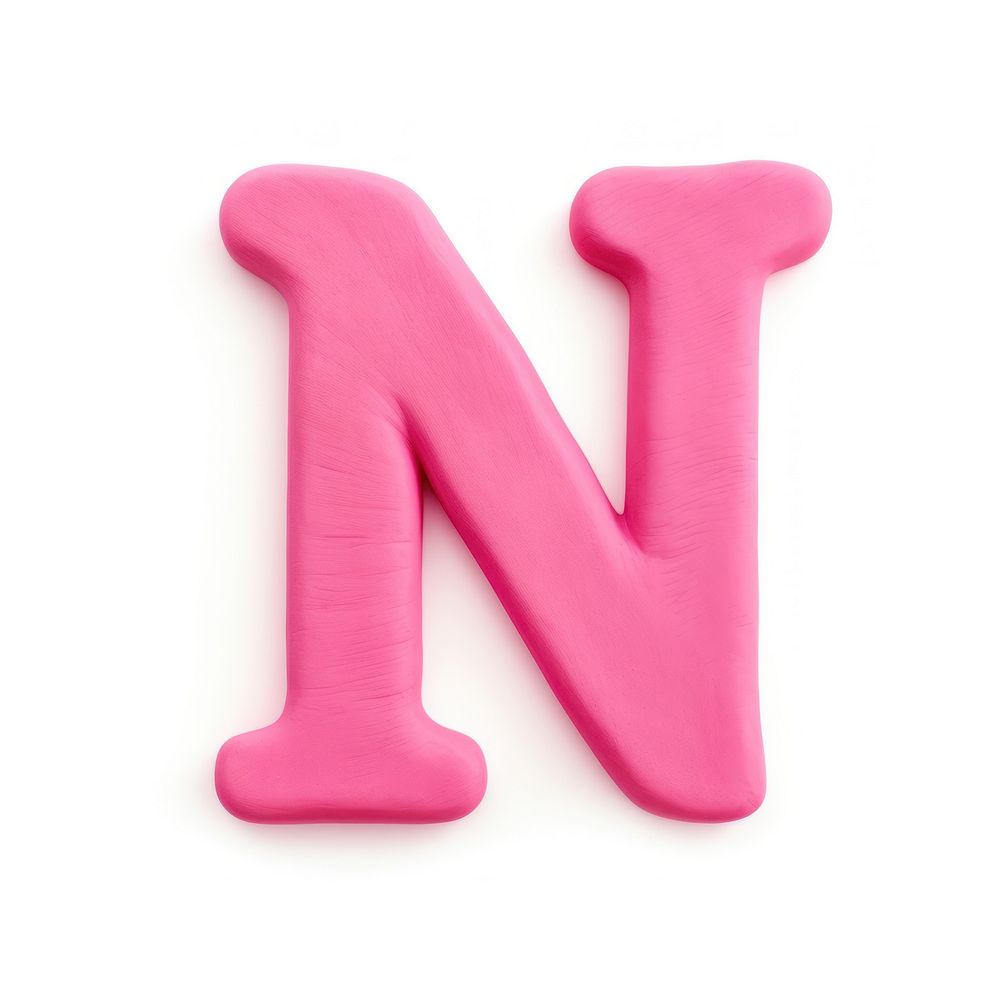 Letter N number text pink.