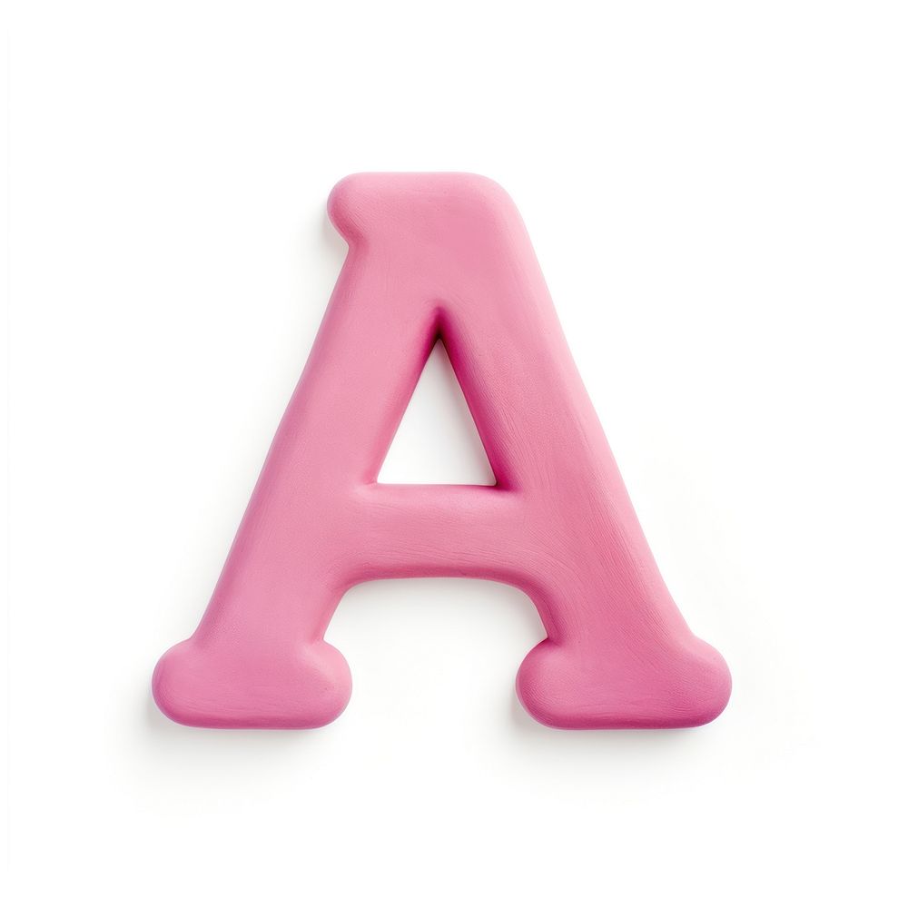 Letter A text purple pink.