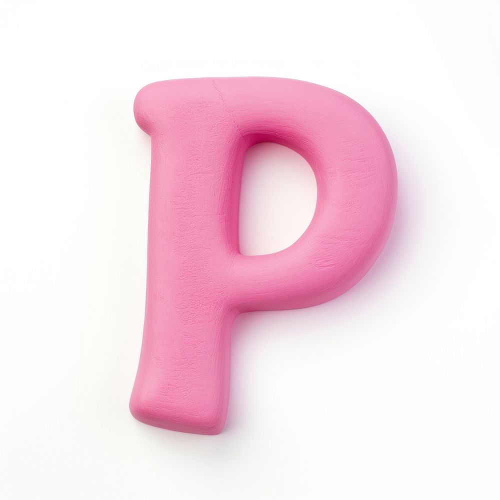 Plasticine letter P number text pink.